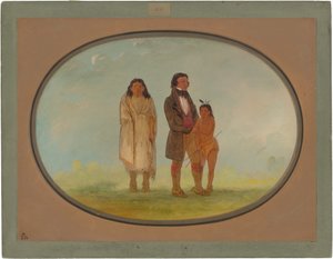 Kaskaskia päällikkö, hänen äitinsä ja poikansa tekijältä George Catlin