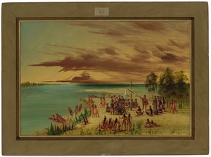 La Salle hakee Louisianaa Ranskalle. 9. huhtikuuta 1682 tekijältä George Catlin