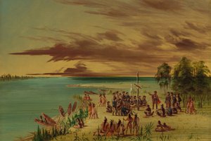 La Salle hakee Louisianaa Ranskalle. 9. huhtikuuta 1682, 18471848. tekijältä George Catlin