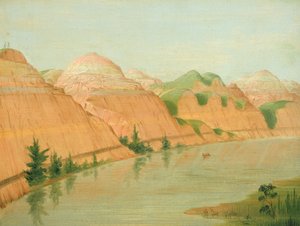 Upea Clay Bluffs, 1800 mailia St. Louisin yläpuolella tekijältä George Catlin