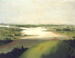 Platte-joen suu, 900 mailia St. Louisin yläpuolella, 1832.