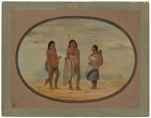 Nayasin intiaanipäällikkö, hänen vaimonsa ja soturi tekijältä George Catlin