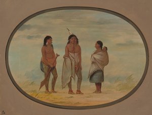 Nayasin intiaanipäällikkö, hänen vaimonsa ja soturi, 18551869. tekijältä George Catlin