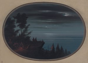 Nayas Village at Night, 18551869. tekijältä George Catlin