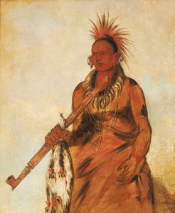 No-o-mún-nee, Kävelee sateessa, soturi, 1832. tekijältä George Catlin