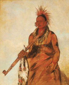 No-o-mún-nee, Kävelee sateessa, soturi tekijältä George Catlin