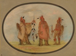 Osagen päällikkö kahden soturin kanssa, 18611869. tekijältä George Catlin