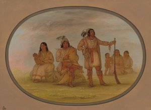 Osceola ja neljä seminolee-intiaania, 18611869. tekijältä George Catlin
