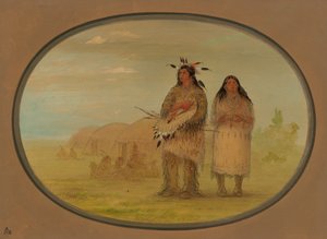 Riccarree Chief ja hänen vaimonsa, 18611869. tekijältä George Catlin