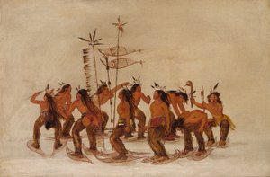 Lumikenkätanssit ensilumen sattuessa tekijältä George Catlin
