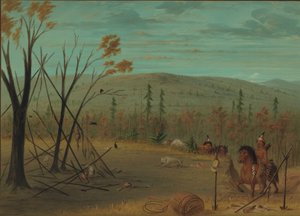 Cheyenne-veljekset palaavat syysmetsästystä, 18611869. tekijältä George Catlin