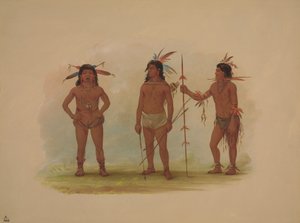 Kolme Omagua-miestä, 18541869. tekijältä George Catlin