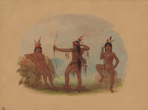 Kolme Woyaway-intiaania, 18541869. tekijältä George Catlin