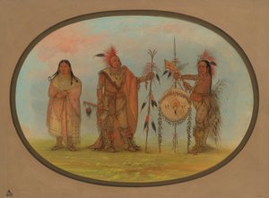 Kaksi Saukie-päällikköä ja nainen, 18611869. tekijältä George Catlin