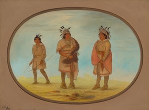 Kaksi Weeah Warrioria ja nainen, 18611869. tekijältä George Catlin