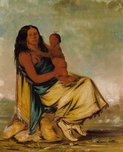 Wáh-chee-te, Cler-móntin vaimo, ja lapsi tekijältä George Catlin