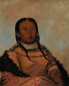 Wi-lóoh-tah-eeh-tcháh-ta-máh-nee, punainen asia, joka koskettaa marssimista, Black Rockin tytär, 1832. tekijältä George Catlin