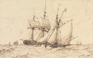 Lugger signaloi ohimenevää fregattia