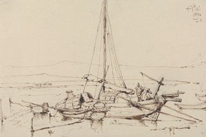 Kiinalaiset veneet, 1834 tekijältä George Chinnery