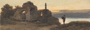Temppeli järven rannalla tekijältä George Chinnery