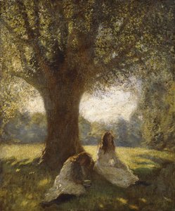 A Shady Spot, n. 1920 (öljy kankaalle) tekijältä George Clausen