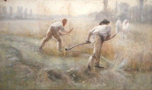 Viikate (akvarelli paperille) tekijältä George Clausen
