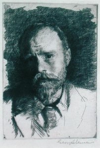 Omakuva, n. 1895 (etsaus) tekijältä George Clausen
