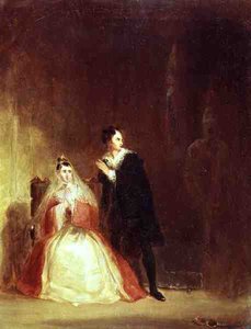 Hamlet ja Gertrude haamulla, näytös III, kohtaus 4 Hamletista (öljy kankaalle)