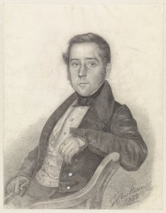 Istuvan herrasmiehen muotokuva tekijältä George Coutteau