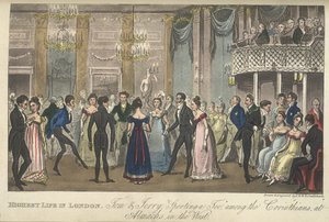 Juhlasali, "Life in London, etc.", kirjoittanut Pierce Egan tekijältä George Cruikshank