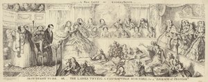 Satiirinen pilapiirros Queens Benchistä tekijältä George Cruikshank