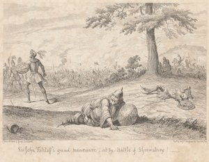 Toinen osa kentästä: "Henry IV osa I", näytös V, kohtaus IV tekijältä George Cruikshank
