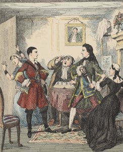 Audacity of Jack Sheppard, kuvitus artikkelista Jack Sheppard: A Romance, William Harrison Ainsworth, julkaistu 1839 (käsinvärinen etsaus) tekijältä George Cruikshank