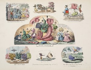 Bonnet Building, pub. 1828 (käsinvärinen kaiverrus) tekijältä George Cruikshank