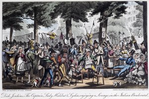 Boulevard des Italiens - teoksessa Life in Paris, David Carey, Lontoo tekijältä George Cruikshank