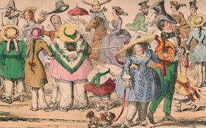 Cruikshanks Bloomers -näyttely Hyde Parkissa, 1852, c1870 tekijältä George Cruikshank