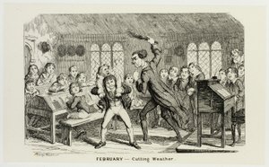 Helmikuu - Leikkaussää George Cruikshankin teräsveistoksista The Comic Almanacks -lehteen: 1835-1853 tekijältä George Cruikshank