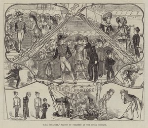 HMS Pinafore, jota esittää Children at the Opera Comique tekijältä George Cruikshank
