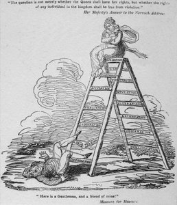 Tässä on herrat ja ystäväni!, c1820. tekijältä George Cruikshank