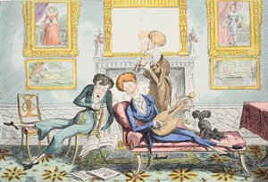 Hummingbirds tai A Dandy Trio, pubi. 1835. tekijältä George Cruikshank