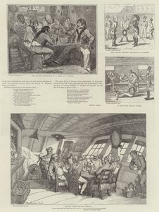 Humoristista taidetta Royal Naval Exhibition -näyttelyssä tekijältä George Cruikshank