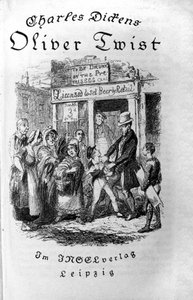 Kuvitus "" Oliver Twist" (Olivier) Charles Dickens (1812-1870), George Cruikshank (1792-1878). tekijältä George Cruikshank