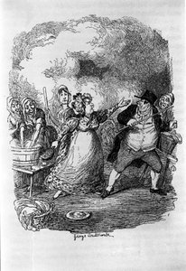 Kuvitus "" Oliver Twist" (Olivier) Charles Dickens (1812-1870), George Cruikshank (1792-1878). tekijältä George Cruikshank