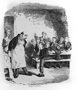 Kuvitus "" Oliver Twist" (Olivier) Charles Dickens (1812-1870), George Cruikshank (1792-1878). tekijältä George Cruikshank