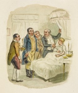 Kuvitus elokuvaan "Oliver Twist" tekijältä George Cruikshank