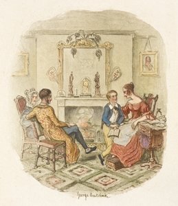 Kuvitus elokuvaan "Oliver Twist" tekijältä George Cruikshank