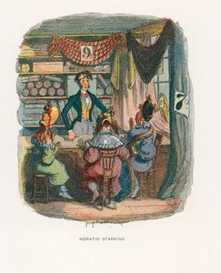 Kuvitus Bozin Sketchesille tekijältä George Cruikshank