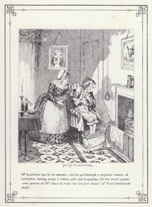 Kuvitus teokselle The Bachelors Own Book tai The Progress of Mr Lambkin (Gent) (kaiverrus) tekijältä George Cruikshank