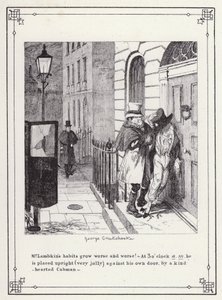 Kuvitus teokselle The Bachelors Own Book tai The Progress of Mr Lambkin (Gent) (kaiverrus) tekijältä George Cruikshank