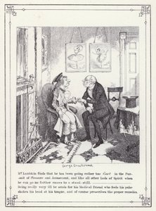 Kuvitus teokselle The Bachelors Own Book tai The Progress of Mr Lambkin (Gent) (kaiverrus) tekijältä George Cruikshank